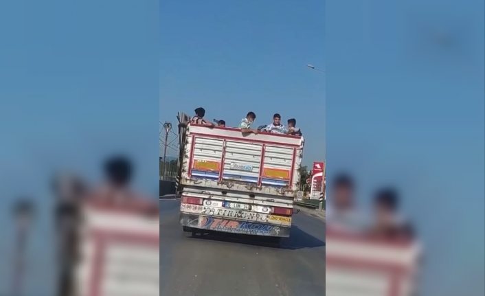 Kamyon kasasında çocukların tehlikeli yolculuğu