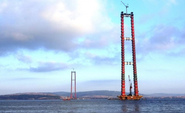 1915 Çanakkale Köprüsü’nde geçici çalışma halatı montajı başladı