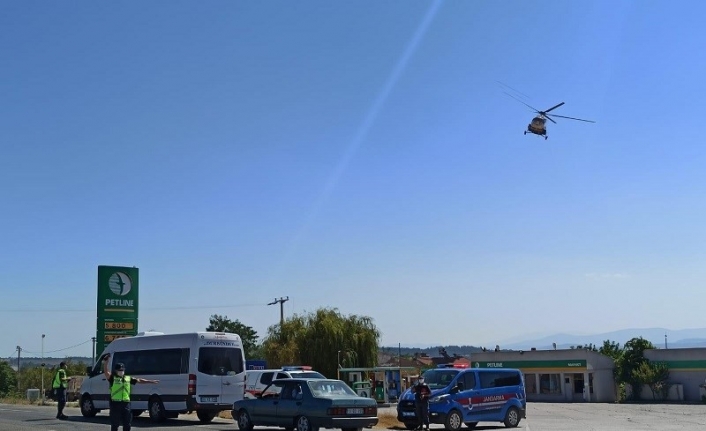 Balıkesir’de trafik helikopterle havadan denetlendi