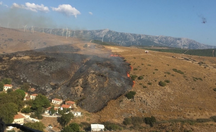 İzmir’de otluk alanda çıkan yangın kontrol altında