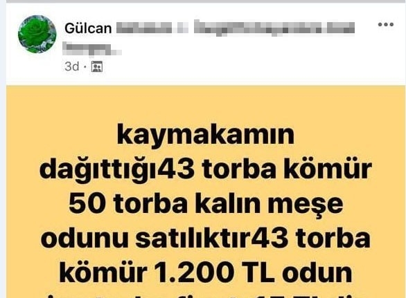 Devletin yardım için verdiği kömürleri satmaya kalktı