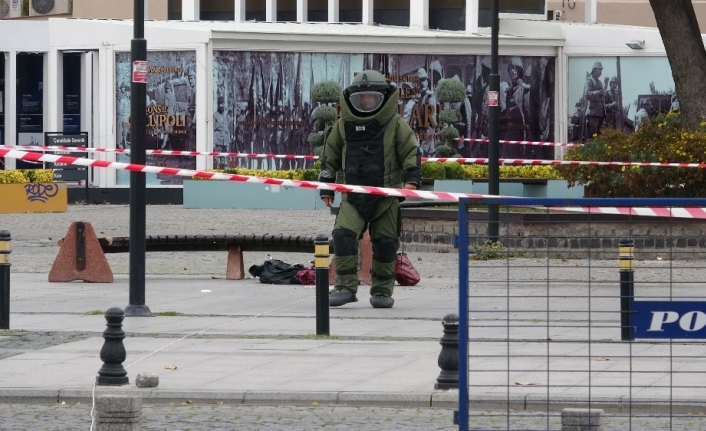 Çanakkale’de bırakılan yardım çantası fünyeyle patlatıldı