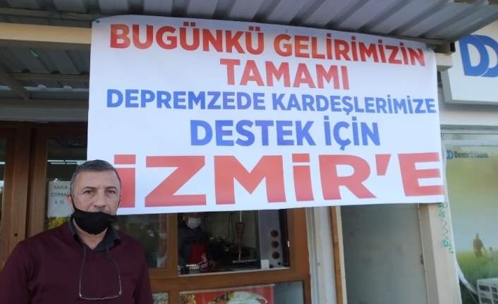 Günlük kazancını depremzedelere bağışladı