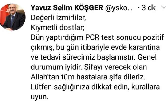 İzmir Valisi Yavuz Selim Köşger korona virüse yakalandı