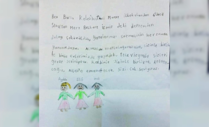 Minik öğrenciler depremzedelere mektup yazıp 15 bin lira yardım gönderdi