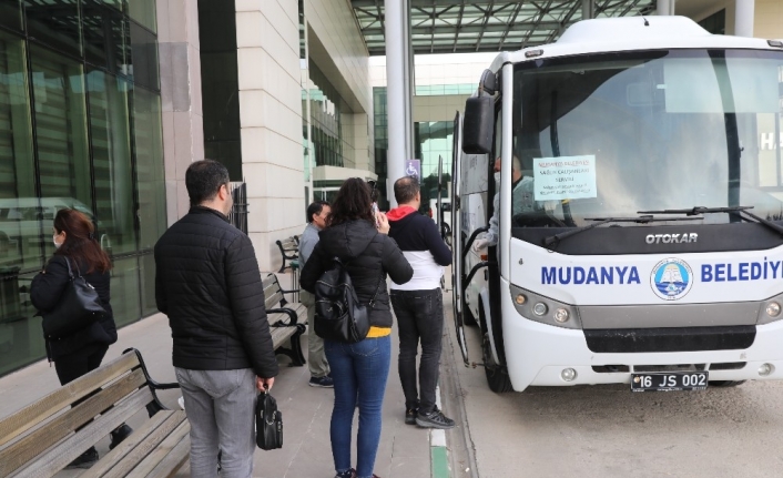 Mudanya’da sağlık çalışanlarına ücretsiz servis hizmeti