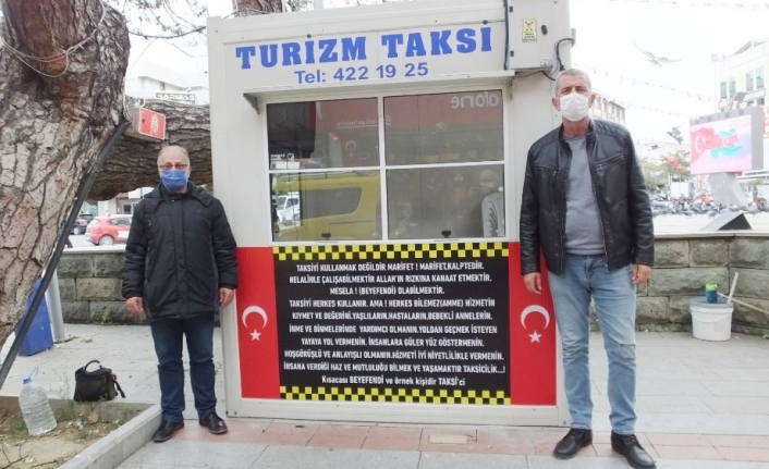 Taksicilerden anlamlı yazı