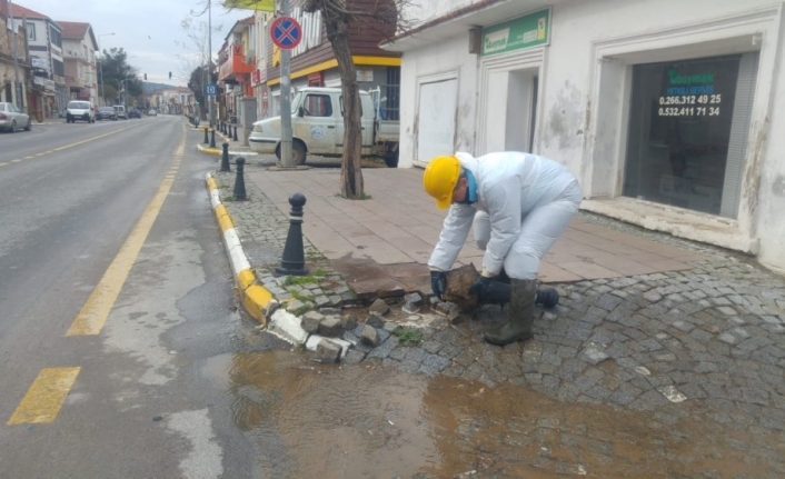 Ayvalık’ta su patlaklarına BASKİ ekiplerinden anında müdahale