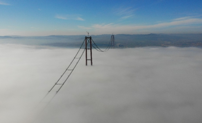 1915 Çanakkale Köprüsü sisler içinde