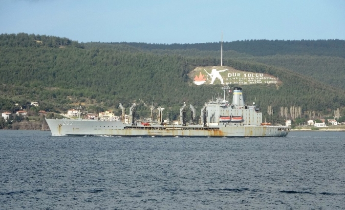 ABD savaş gemisi ‘USNS Laramie’ Çanakkale Boğazı’ndan geçti