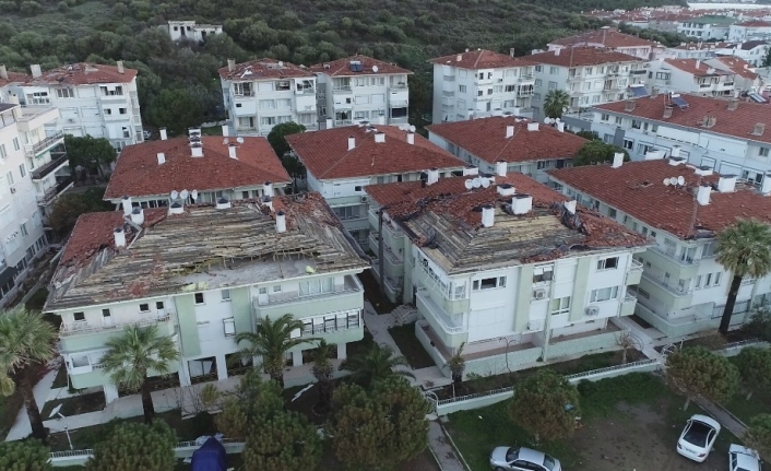 Ayvalık’ta meydana gelen hortumun bilançosu gün ağarınca ortaya çıktı