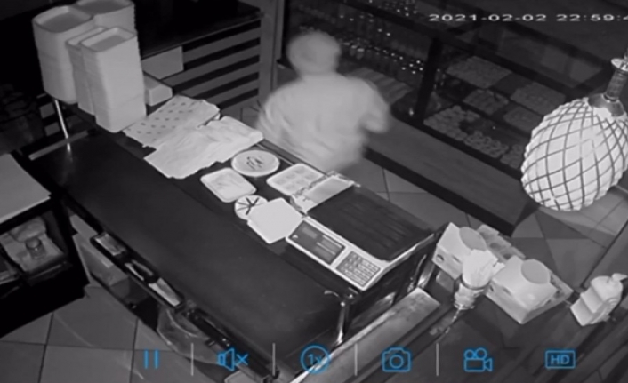 Bursa’da sadaka kutusunu çalan hırsız kameraya yansıdı