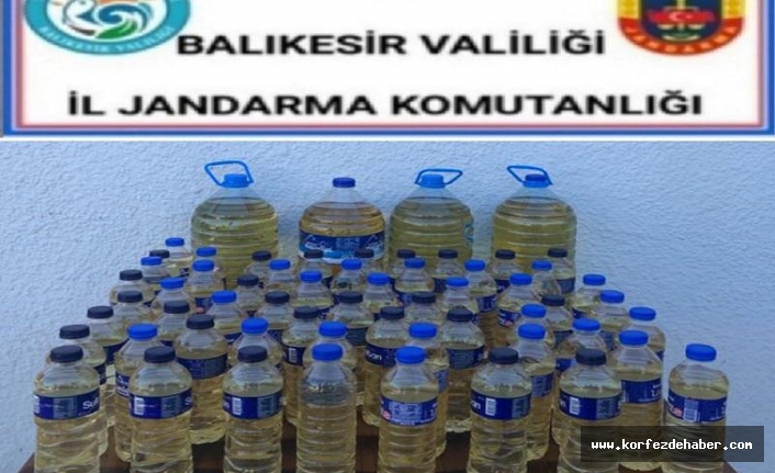 Jandarma 110 litre kaçak içki ele geçirdi