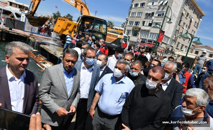 Vali Şıldak, Ayvalık'ta fırtınanın yıkıp geçtiği yerleri gezdi