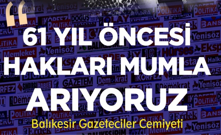 Balıkesir Gazeteciler Cemiyeti’nden 10 Ocak Çalışan Gazeteciler Günü mesajı