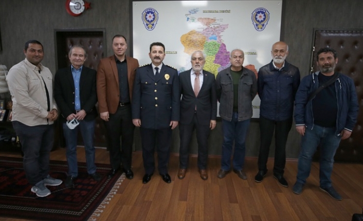 Balıkesir Gazeteciler Cemiyeti yönetiminden Emniyet Müdürü Hasan Onar'a ziyaret