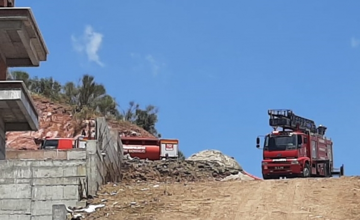 Edremit'te inşaatta yangın paniği