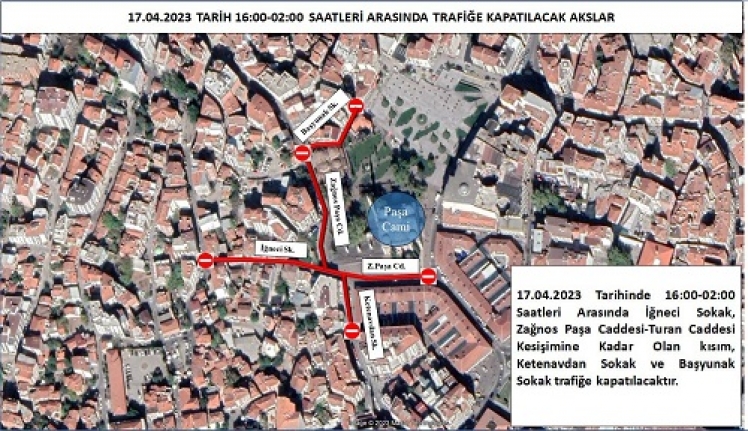 Çarşı Merkezde Yollar Trafiğe Kapanıyor