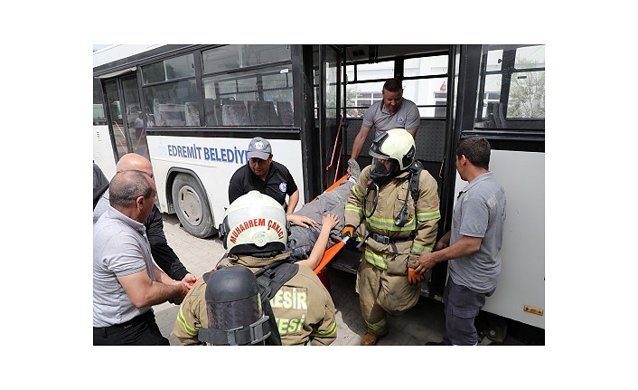 Edremit Belediyesi’nden Yangın Tatbikatı