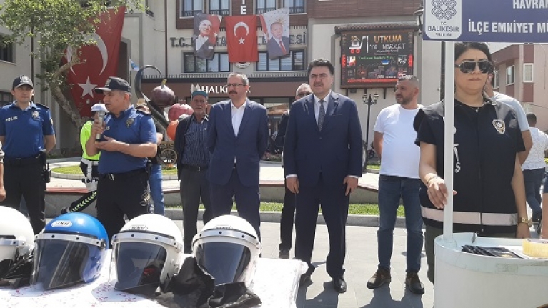 Havran'da ‘Zorunlu Kask ve Fosforlu Yelek Kullanımı Farkındalığı’