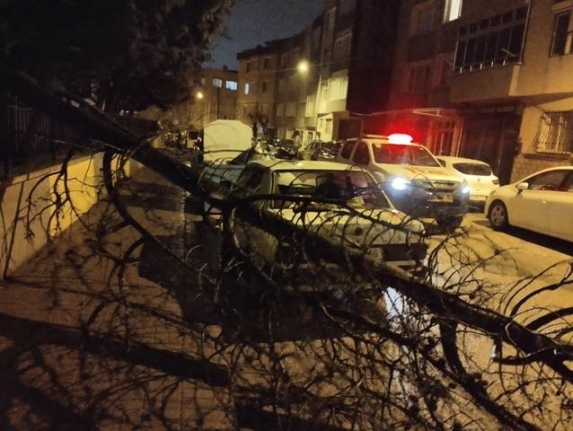 Bandırma ve Erdek’te gece fırtına günlük hayatı felç etti