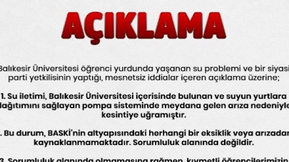 BAÜN yurtlarında su kesintisi
