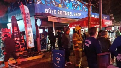 Edremit’te tekel büfesinde yangın
