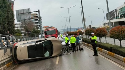 Karesi’de kaza ucuz atlatıldı