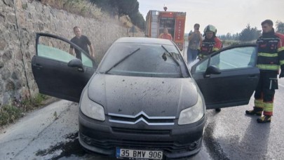 Ayvalık’ta araç yangını