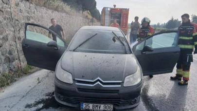 Ayvalık’ta araç yangını