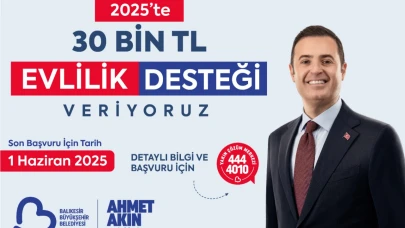 Başkan Akın’dan 30 bin TL “Evlilik Desteği”