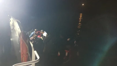 Ayvalık'ta 13’ü çocuk 43 düzensiz göçmen yakalandı