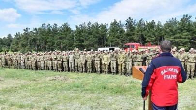 Balıkesir itfaiyesinden yangına ilk müdahale eğitimi