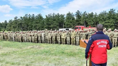 Balıkesir itfaiyesinden yangına ilk müdahale eğitimi