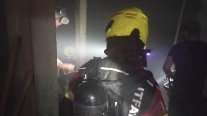 Edremit'te sunta fabrikasında korkutan yangın