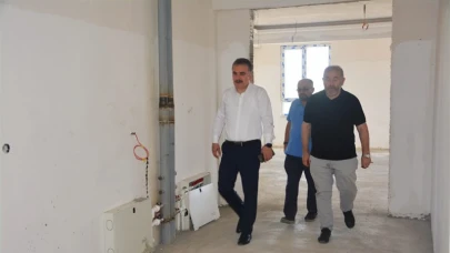 Kaymakam Odabaş'tan Bölge Yatılı Hafızlık Kursu inşaatına inceleme