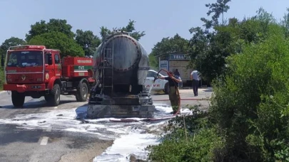 Balya’da tanker alev aldı