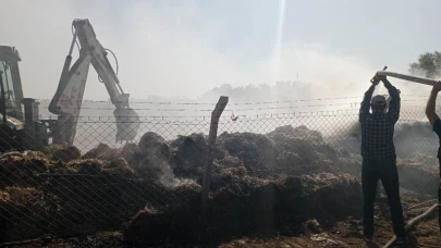 Edremit besi çiftliğinde yangın kontrol altına alındı