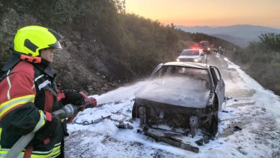 Balıkesir Havran’da otomobil yangını ormana sıçradı
