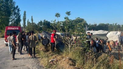 İvrindi’de araç tarlaya uçtu: 1 yaralı