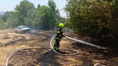 Savaştepe'de anız yangını söndürüldü