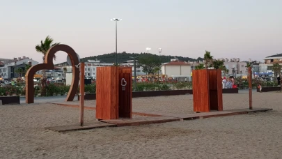 Ayvalık halk plajlarındaki duş sorunu gideriliyor
