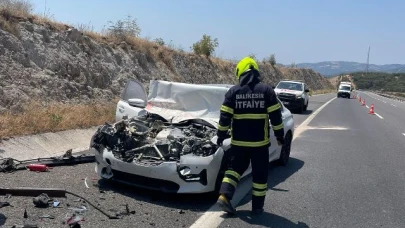 Savaştepe İzmir-İstanbul otobanında kaza: 2 yaralı