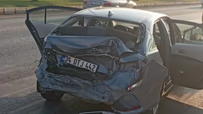Edremit'te tır otomobile çarptı: 1 yaralı