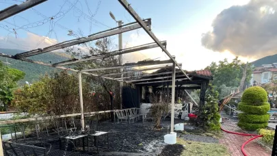 Erdek'te otel bahçesindeki yangın korkuttu