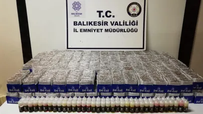 Edremit'te kaçak alkol ve sigara operasyonu