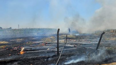Karesi'de korkutan arazi yangını