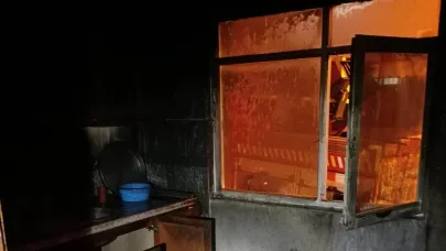 Edremit'te ev yangını paniği