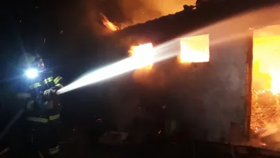 Savaştepe'de dam yangını