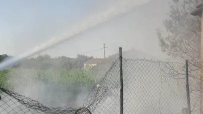 Balıkesir'de korkutan arazi yangını çatıyı da yaktı
